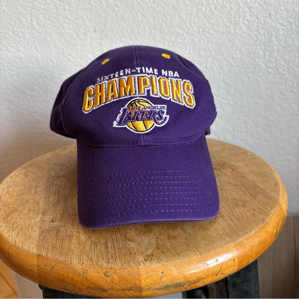 NBA Los Angeles Lakers Sixteen-Time Champions Purple Gold Cap One Size